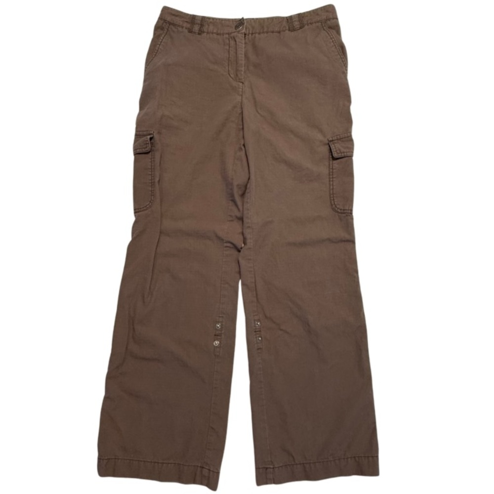 New York & Co Women's Brown Cargo Pants Wide Leg Size 6
